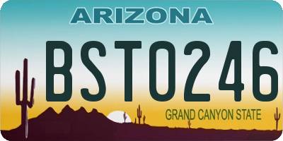 AZ license plate BST0246