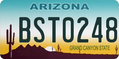 AZ license plate BST0248