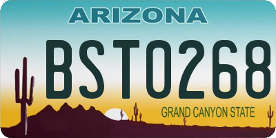 AZ license plate BST0268