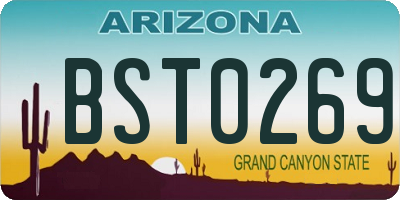 AZ license plate BST0269