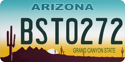 AZ license plate BST0272