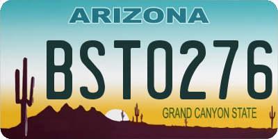 AZ license plate BST0276