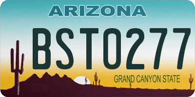 AZ license plate BST0277