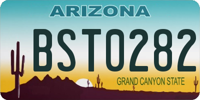 AZ license plate BST0282