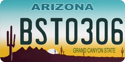 AZ license plate BST0306