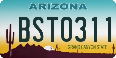 AZ license plate BST0311