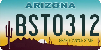 AZ license plate BST0312