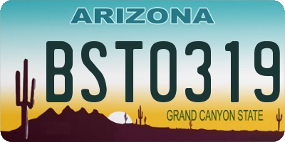 AZ license plate BST0319