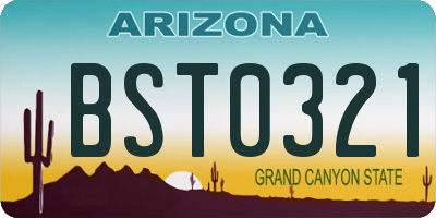 AZ license plate BST0321