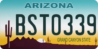 AZ license plate BST0339