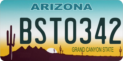 AZ license plate BST0342