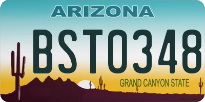 AZ license plate BST0348