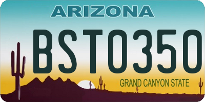AZ license plate BST0350