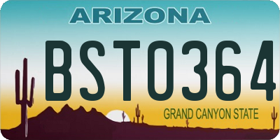 AZ license plate BST0364