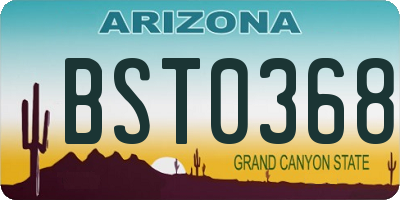 AZ license plate BST0368