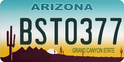 AZ license plate BST0377