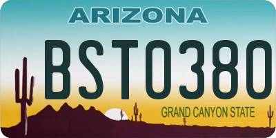 AZ license plate BST0380