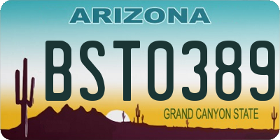 AZ license plate BST0389