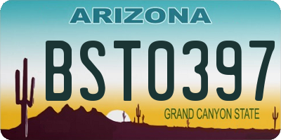 AZ license plate BST0397