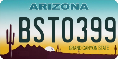 AZ license plate BST0399