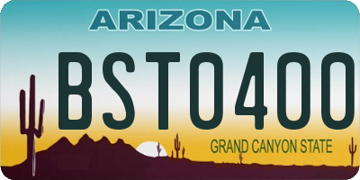 AZ license plate BST0400