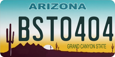 AZ license plate BST0404