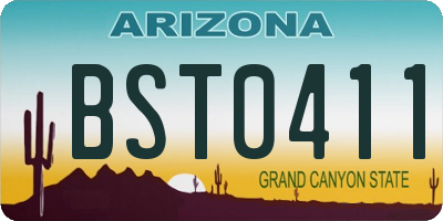 AZ license plate BST0411