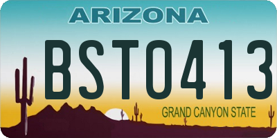 AZ license plate BST0413