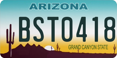 AZ license plate BST0418