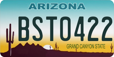 AZ license plate BST0422