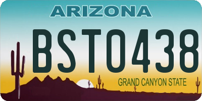 AZ license plate BST0438