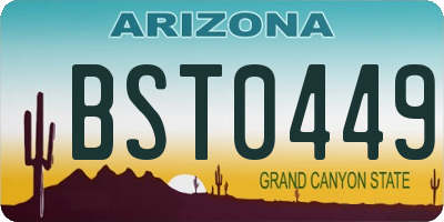 AZ license plate BST0449