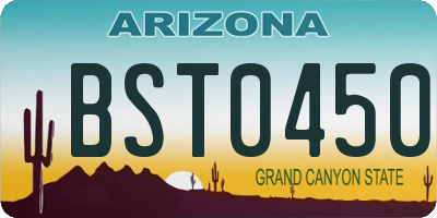 AZ license plate BST0450