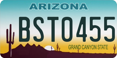 AZ license plate BST0455