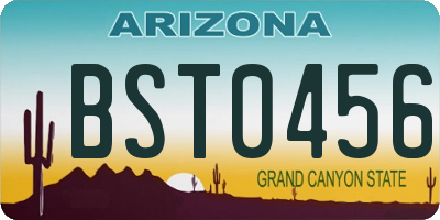 AZ license plate BST0456