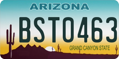 AZ license plate BST0463
