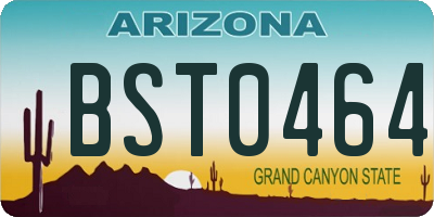 AZ license plate BST0464