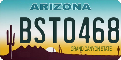 AZ license plate BST0468
