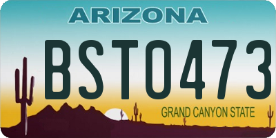 AZ license plate BST0473