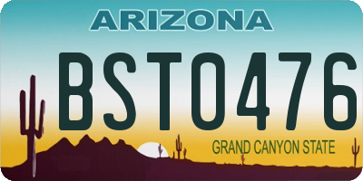 AZ license plate BST0476