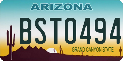 AZ license plate BST0494