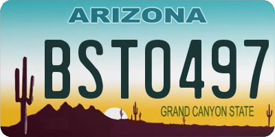 AZ license plate BST0497