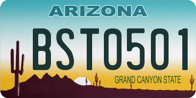 AZ license plate BST0501