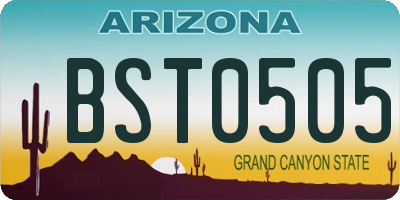 AZ license plate BST0505