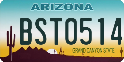 AZ license plate BST0514