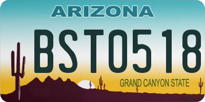AZ license plate BST0518