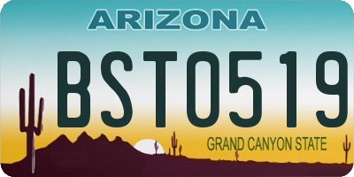 AZ license plate BST0519