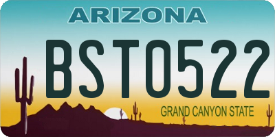 AZ license plate BST0522