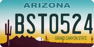 AZ license plate BST0524