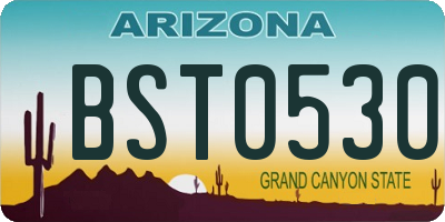 AZ license plate BST0530